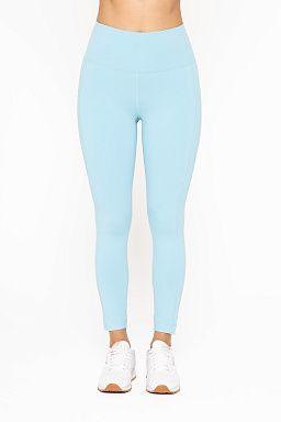 Laser-Cut and Bonded Essential Foldover High-Waist Leggings Bright blue