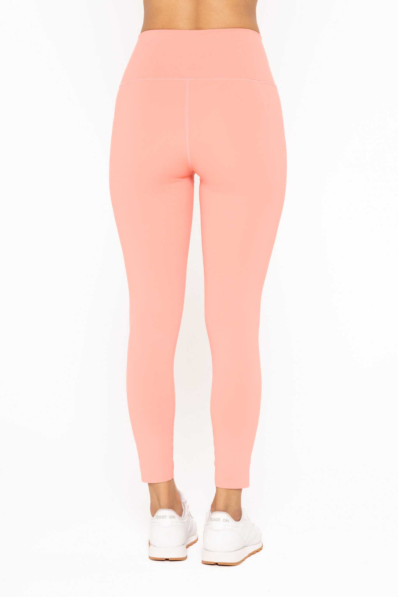 Laser-Cut and Bonded Essential Foldover High-Waist Leggings Watermelon