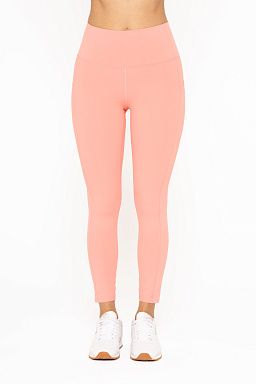 Laser-Cut and Bonded Essential Foldover High-Waist Leggings Watermelon