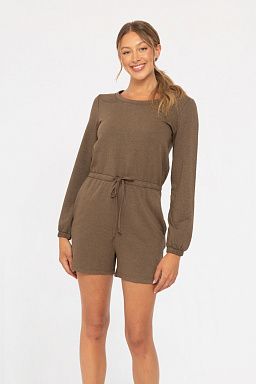 Long Sleeve Lounge Romper Java