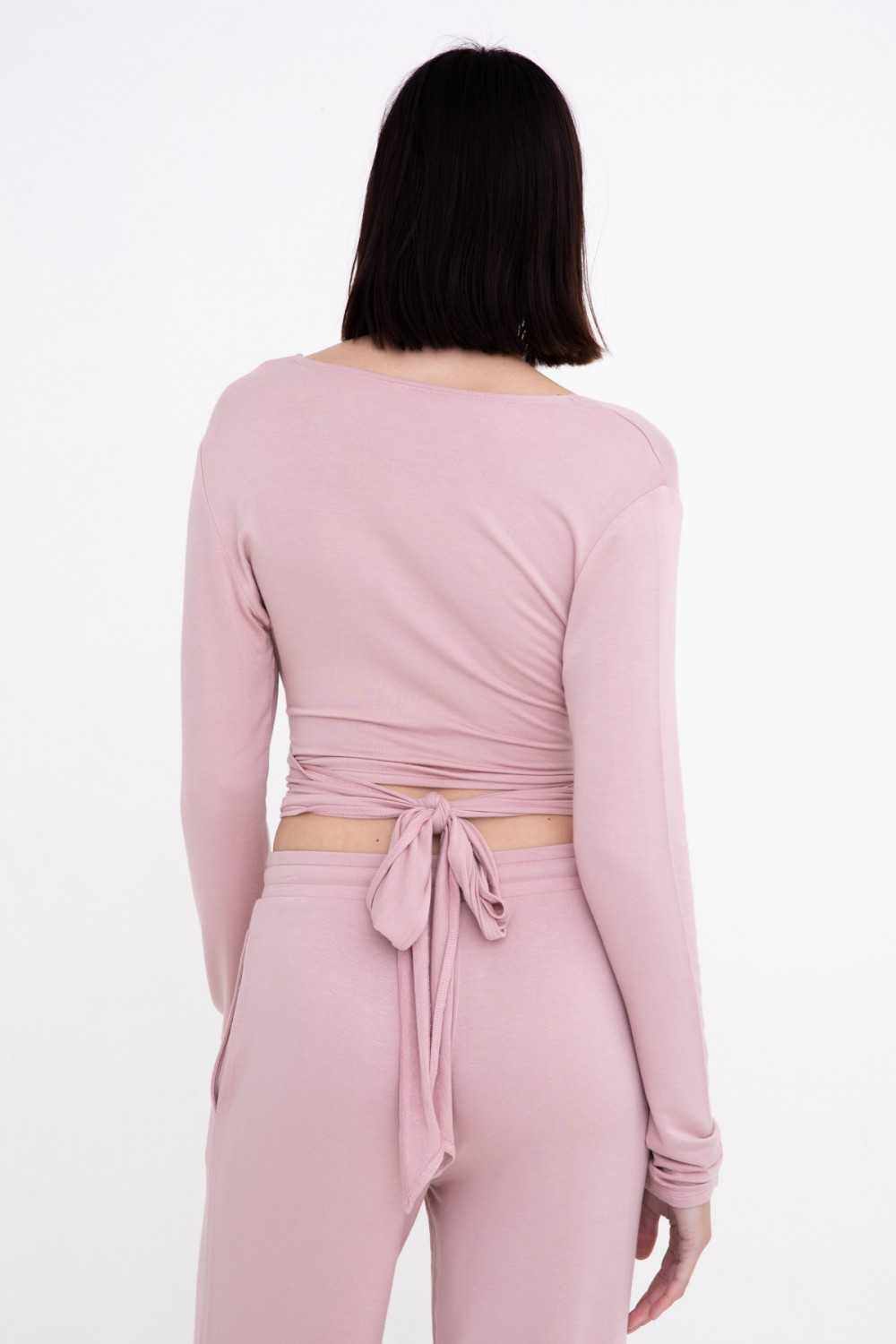 Long Sleeve Wrap Terry Top