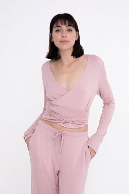 Long Sleeve Wrap Terry Top