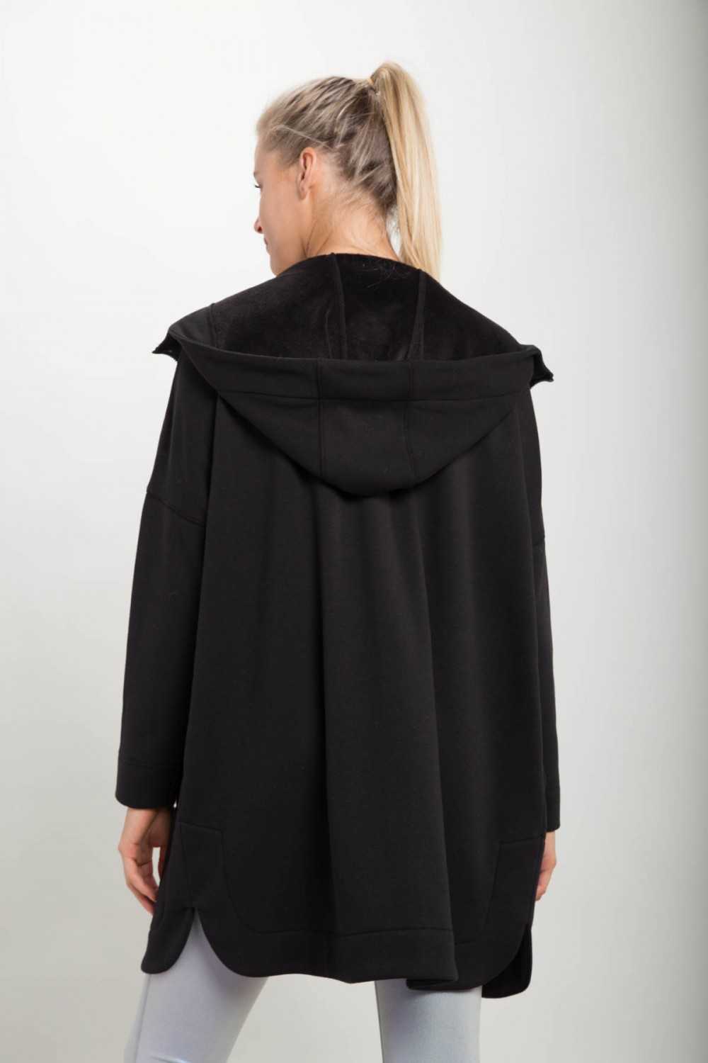 Longline Zip-Up Jacket Hooded