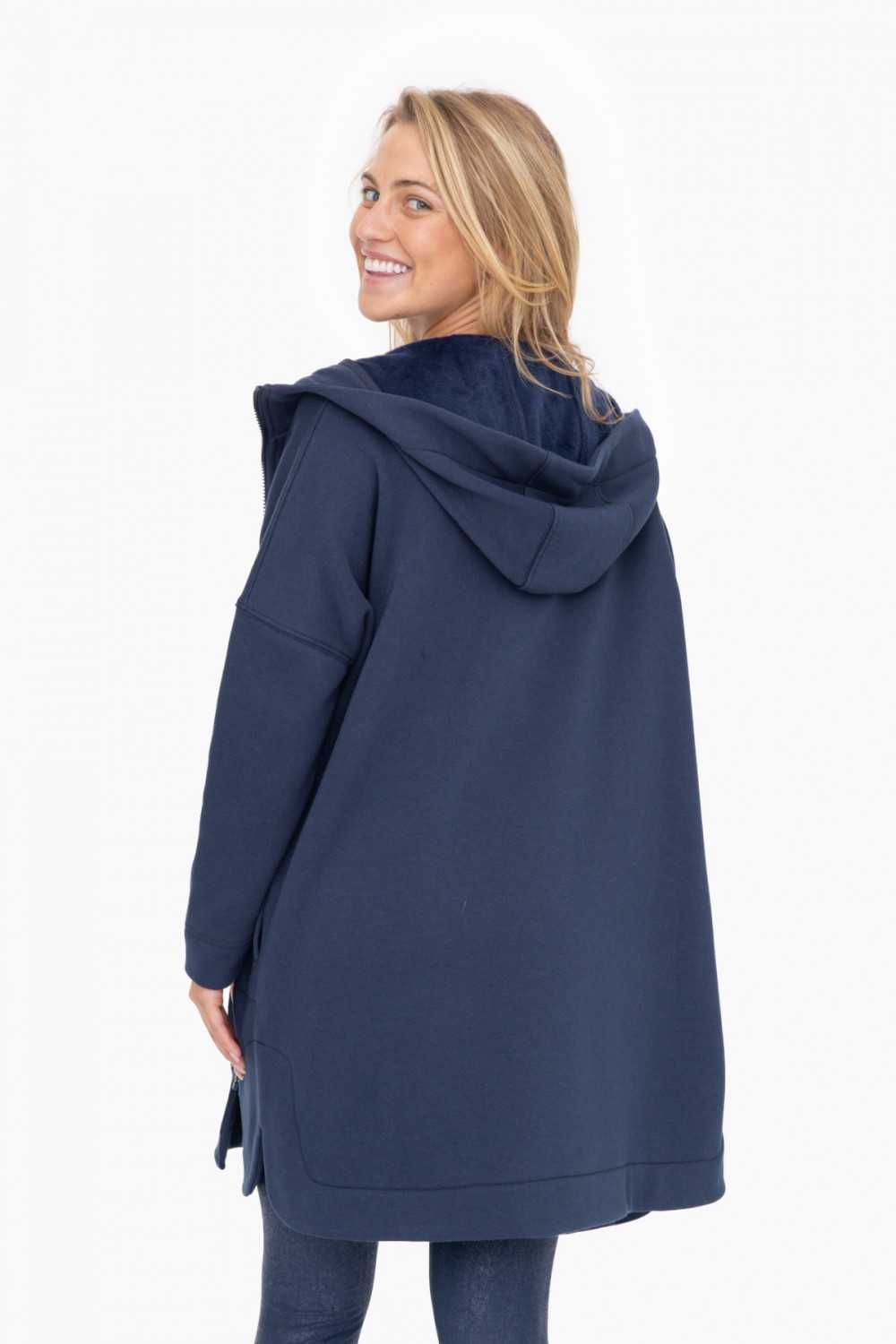 Longline Zip-Up Jacket Hooded
