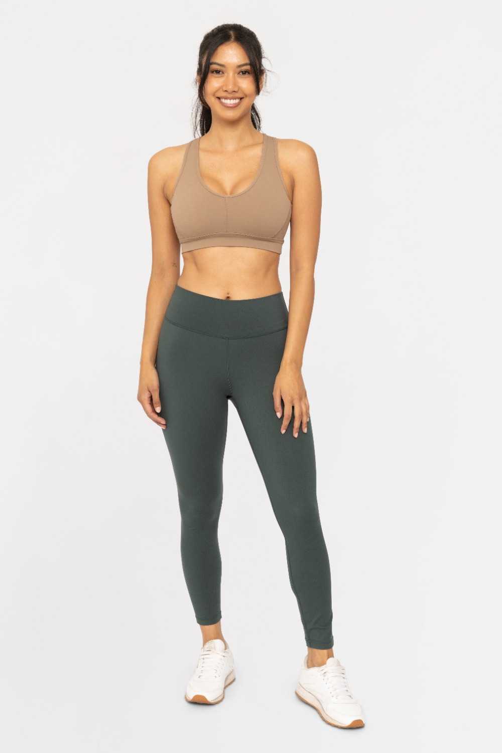 Lycra-Blend Sweetheart Back Leggings Jungle green