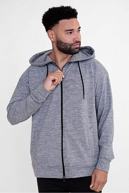 Melange Zip-Up Hoodie Jacket