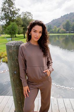 Micro Fleece Crewneck Top Java