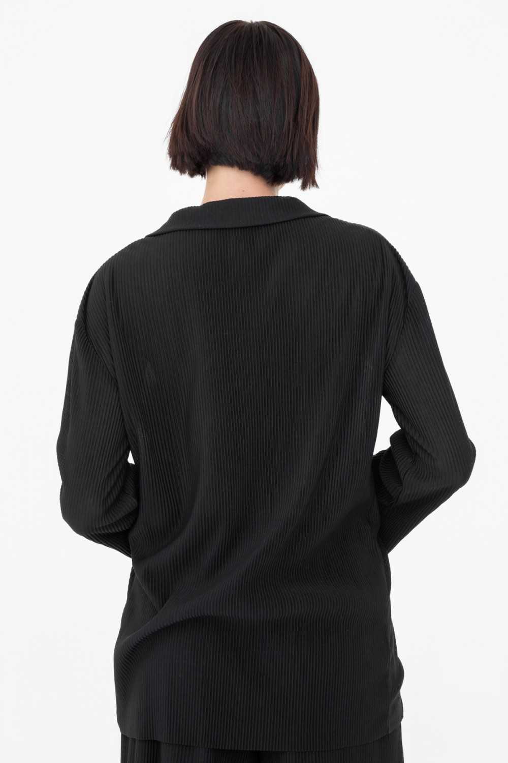 Micro Pleated Oversized Button Down Shirt
