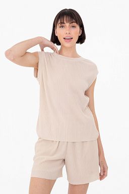 Micro Pleated Oversized Tank Top