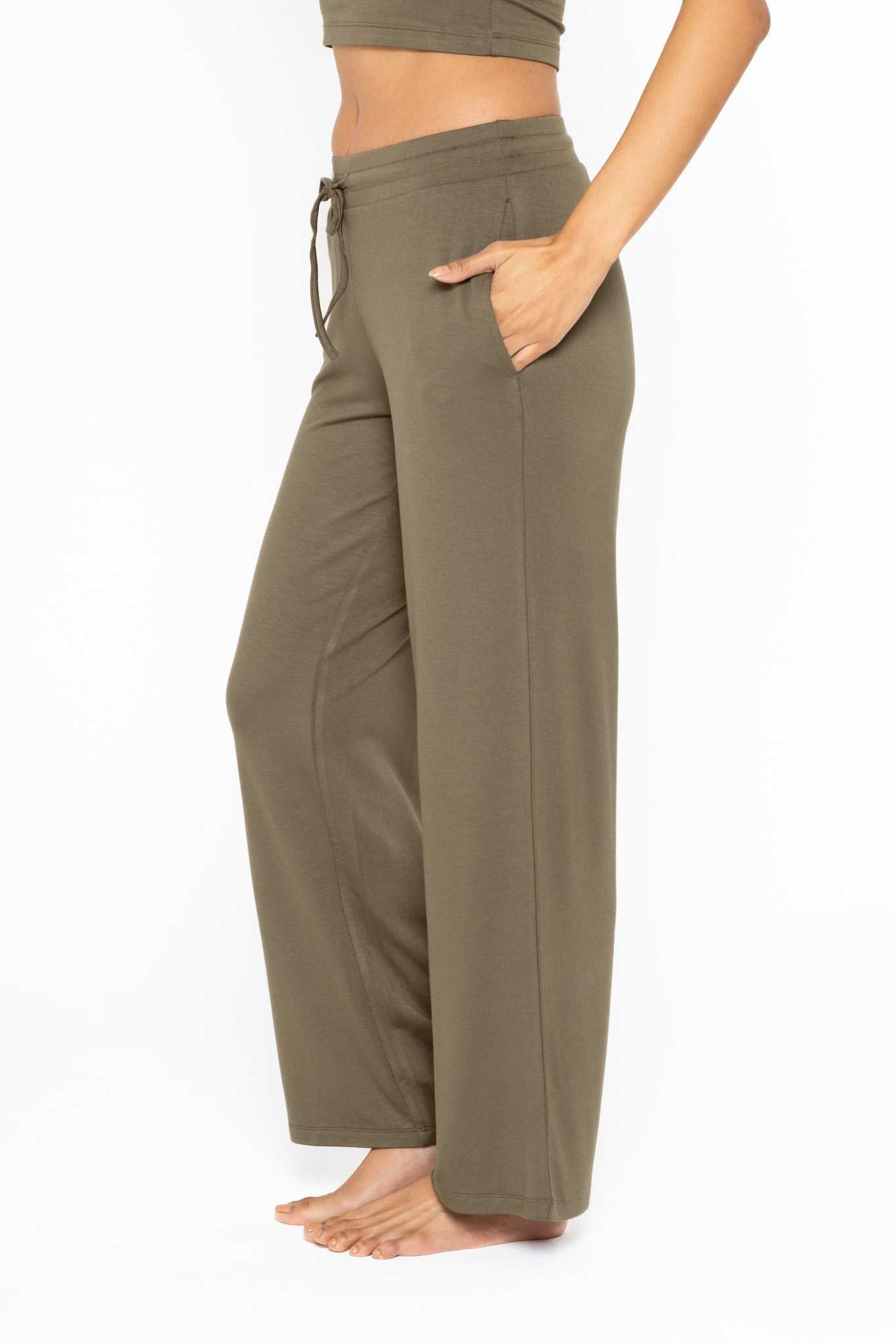 Mid-Rise Lounge Terry Pants Ivy green
