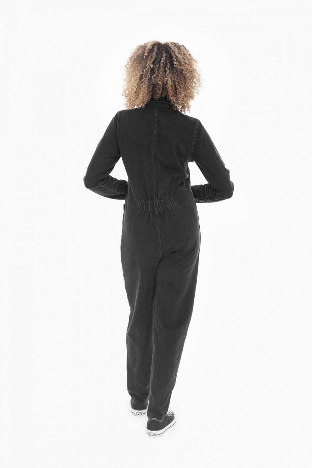 Mineral Wash Cotton Blend Jumpsuit