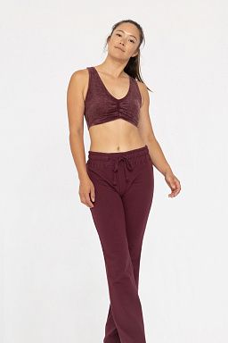 Mineral Wash Cotton Blend Racerback Bra Plum 24