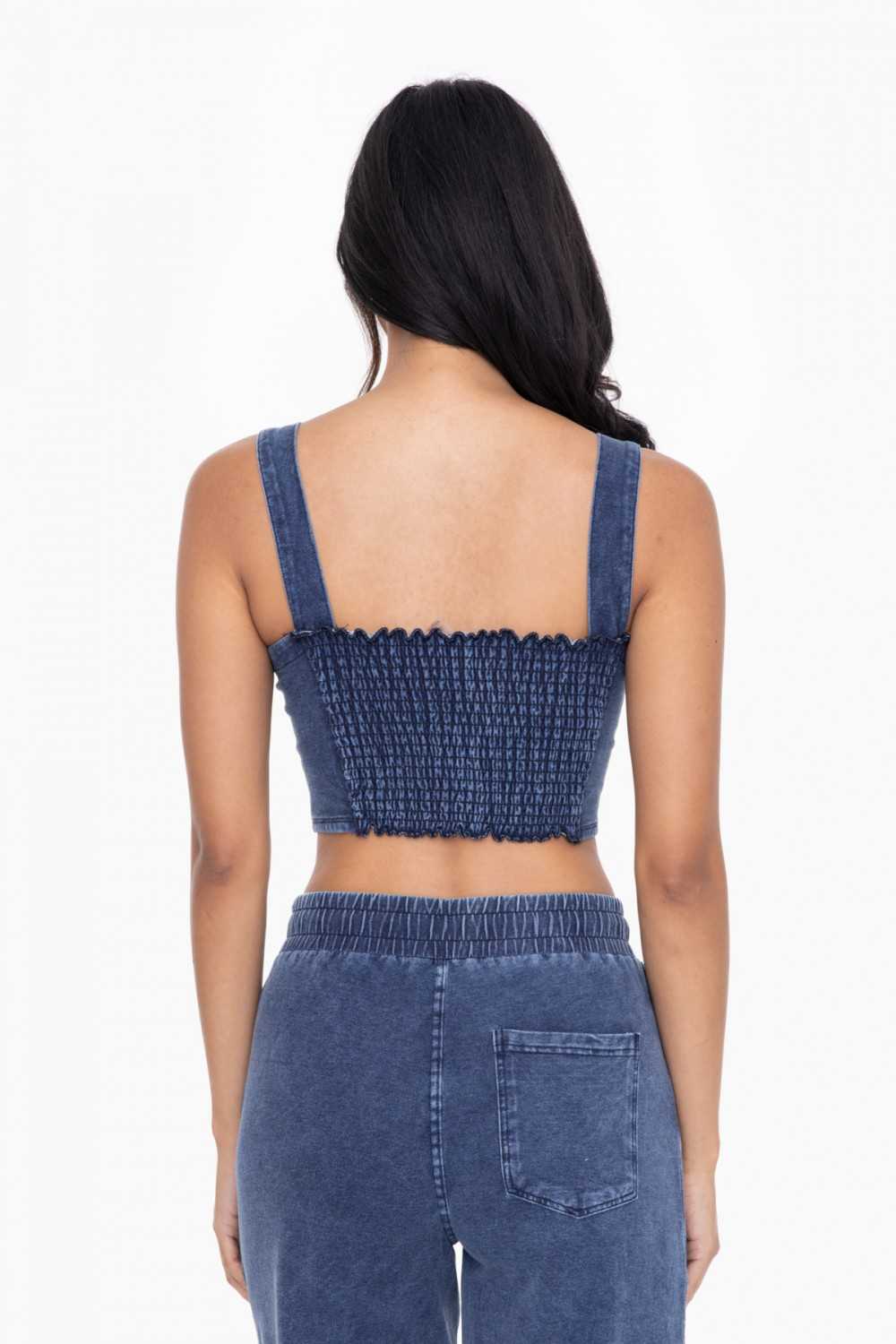 Mineral Wash Cotton Crop Top