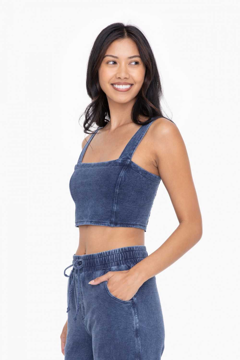 Mineral Wash Cotton Crop Top