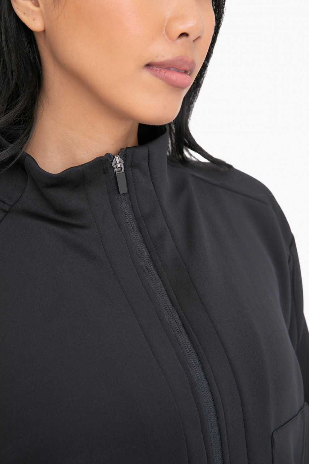 Mock Neck Zip-Up Active Jacket