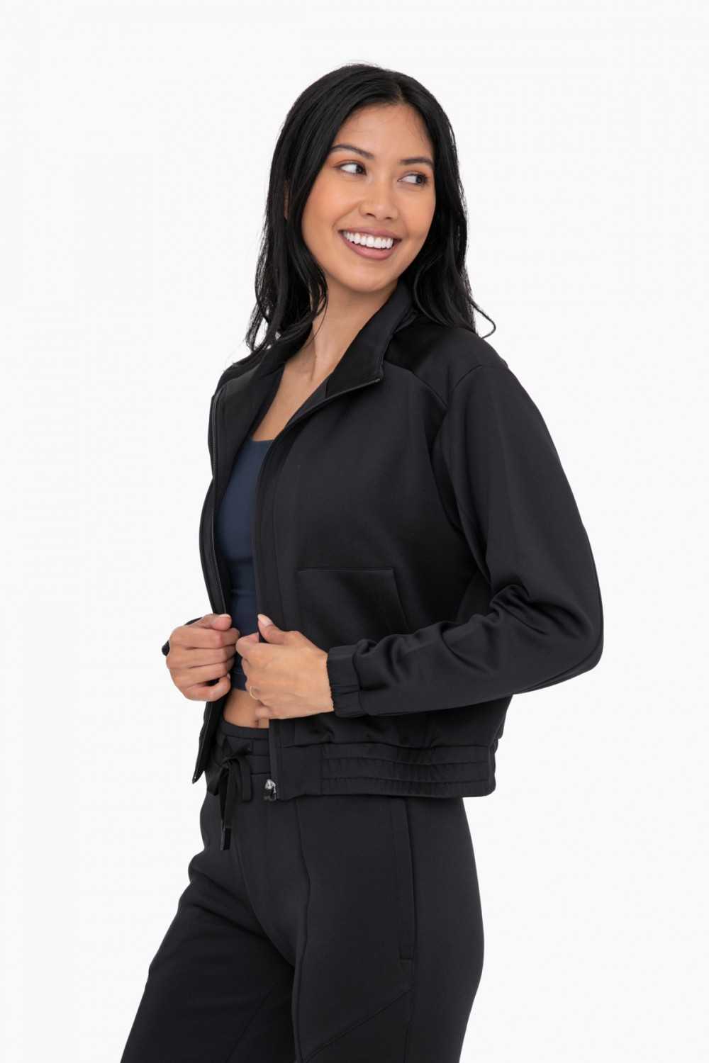 Mock Neck Zip-Up Active Jacket