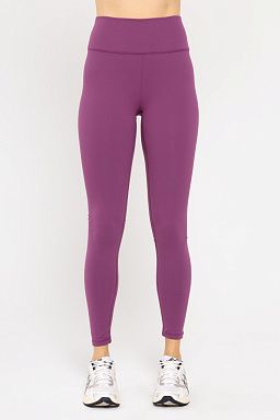 Nylon-Blend Essential Solid Leggings Wine