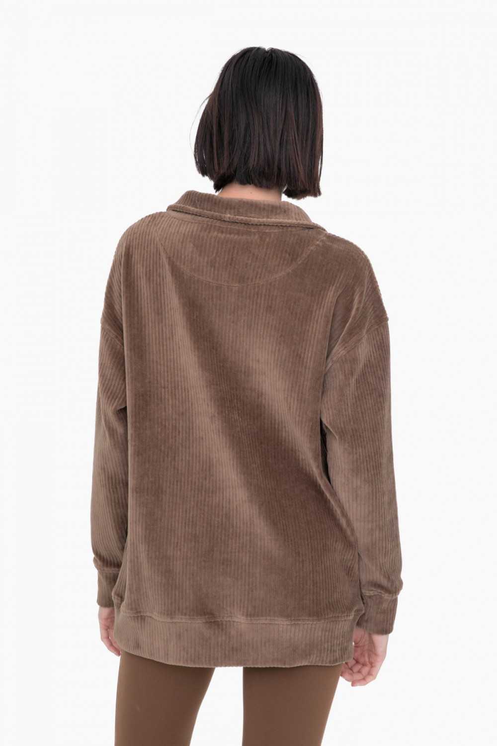 Oversized Collared Corduroy Pullover