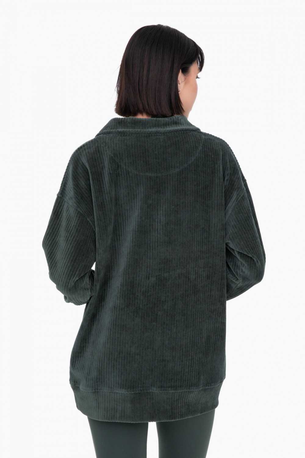 Oversized Collared Corduroy Pullover