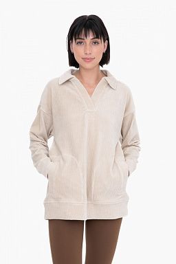 Oversized Collared Corduroy Pullover