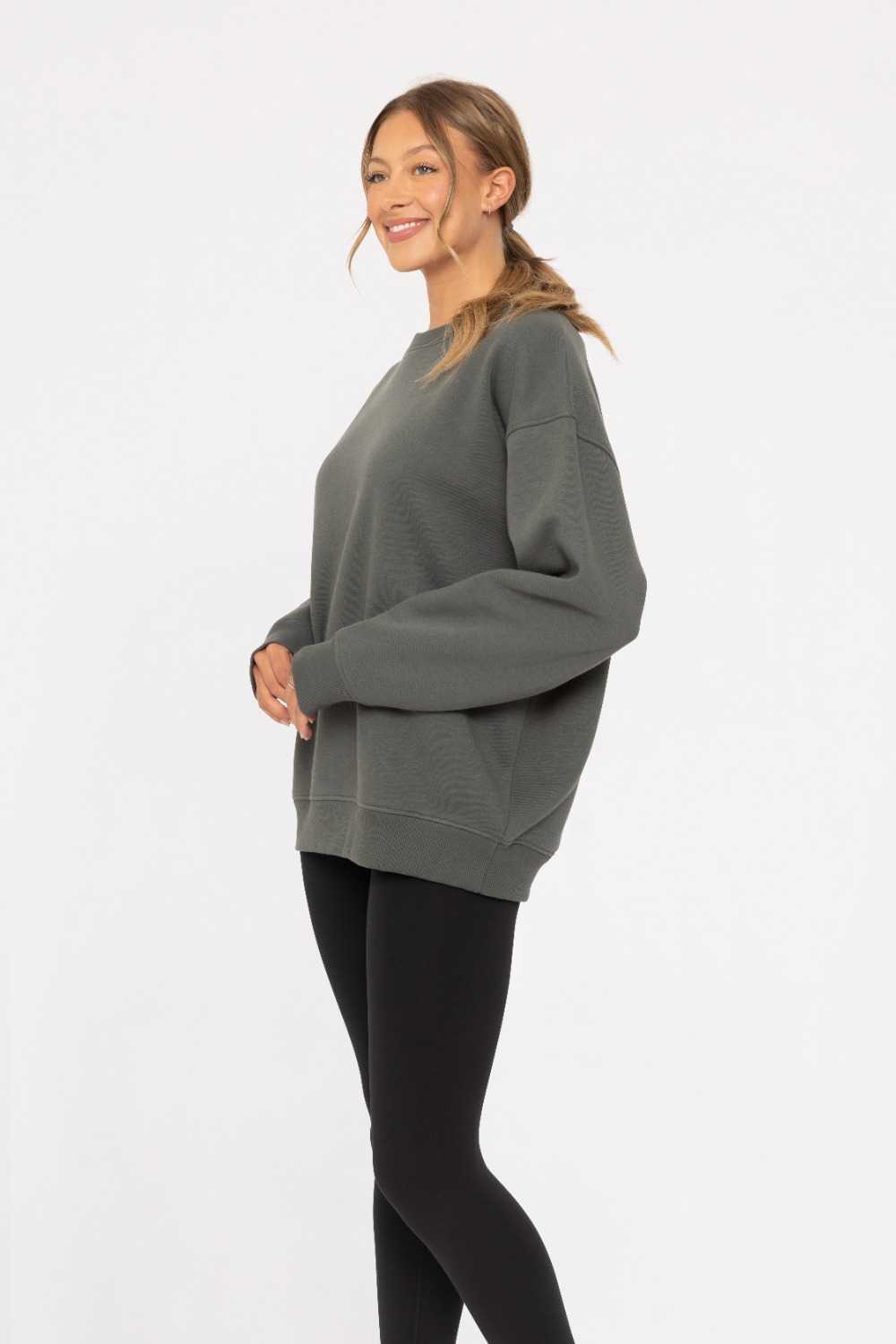 Oversized Fleece Sweatshirt Urban grey