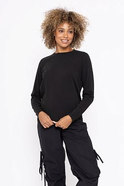 Pima Bliss Boyfriend Long Sleeve Black