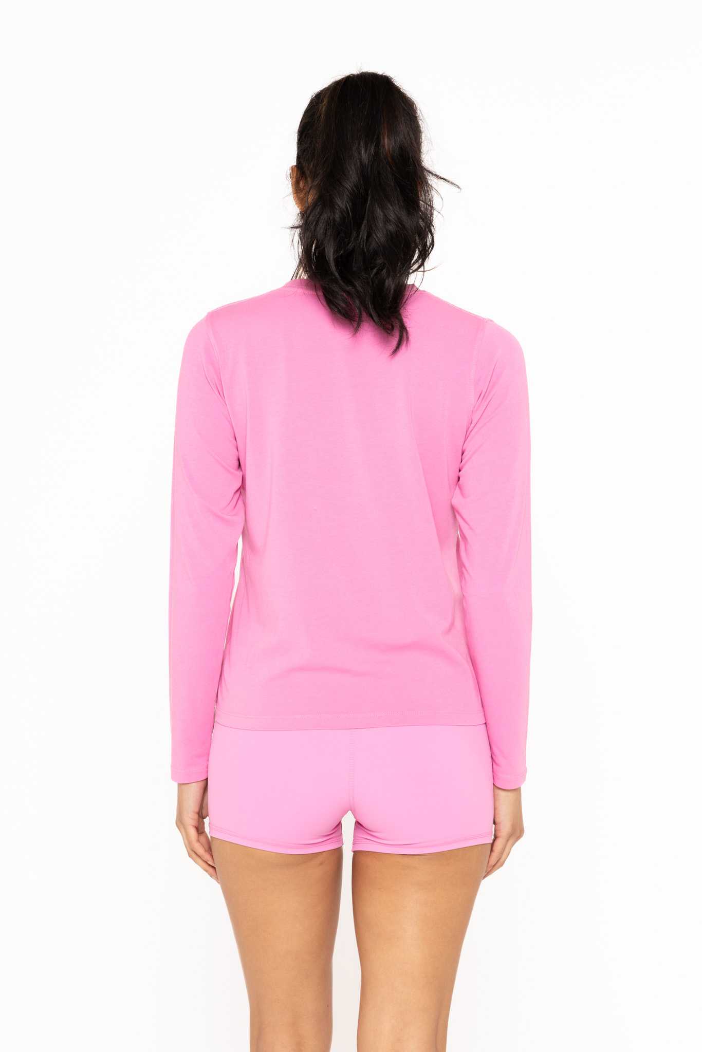 Pima Bliss Boyfriend Long Sleeve Fuschia