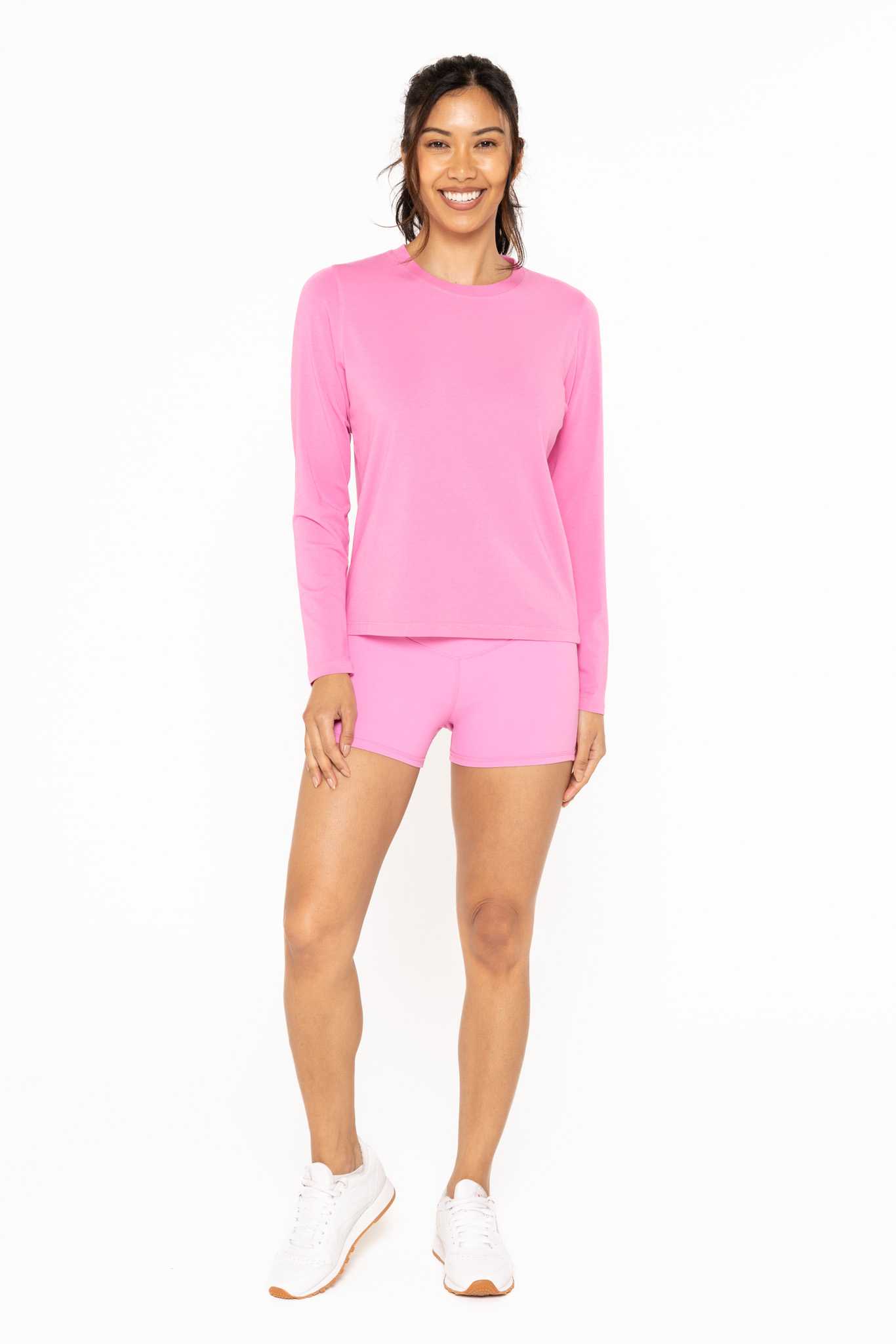 Pima Bliss Boyfriend Long Sleeve Fuschia