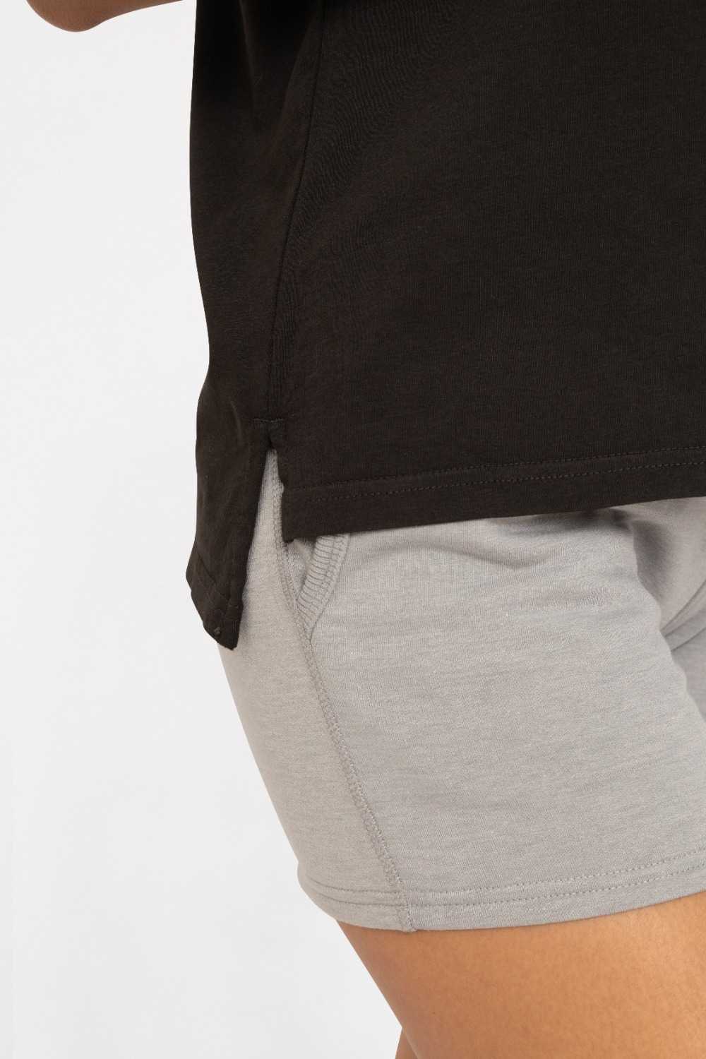 Pima Cotton Henley Tee Black