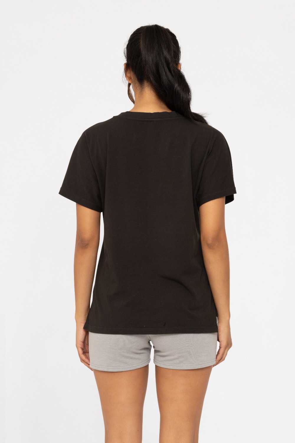 Pima Cotton Henley Tee Black