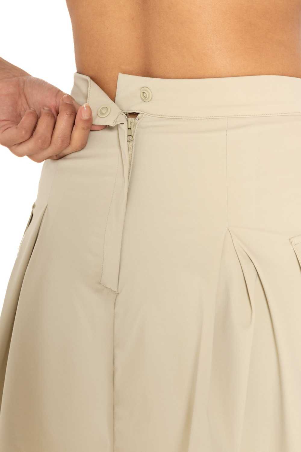 Pleated Cargo Skirt Green khaki