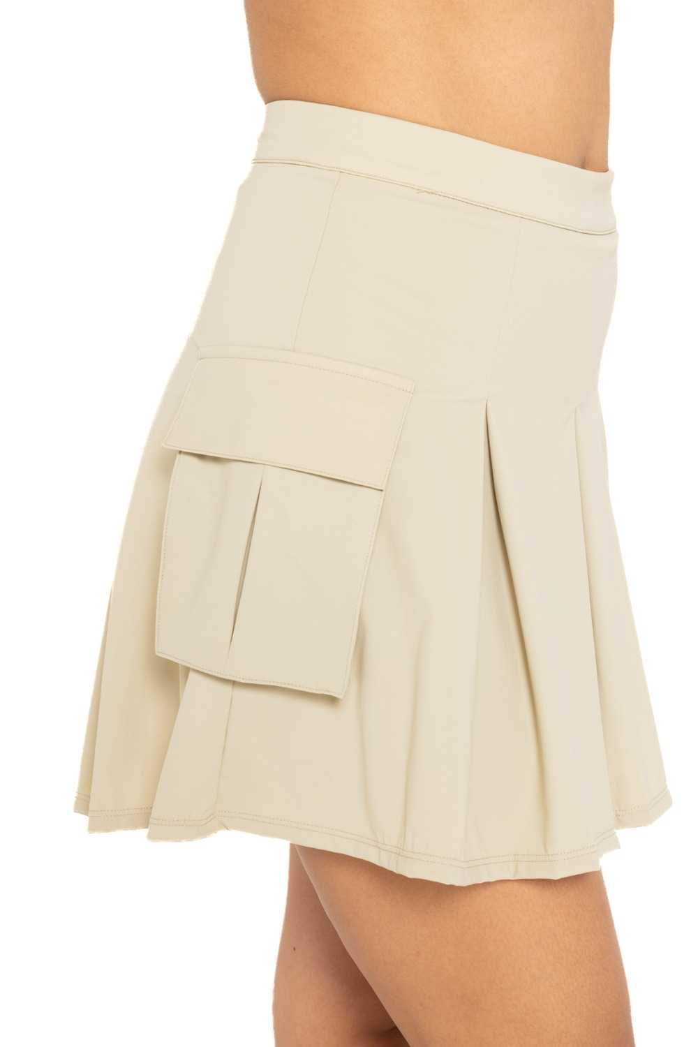 Pleated Cargo Skirt Green khaki