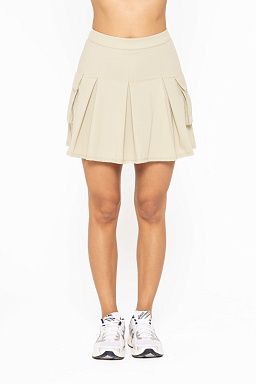 Pleated Cargo Skirt Green khaki