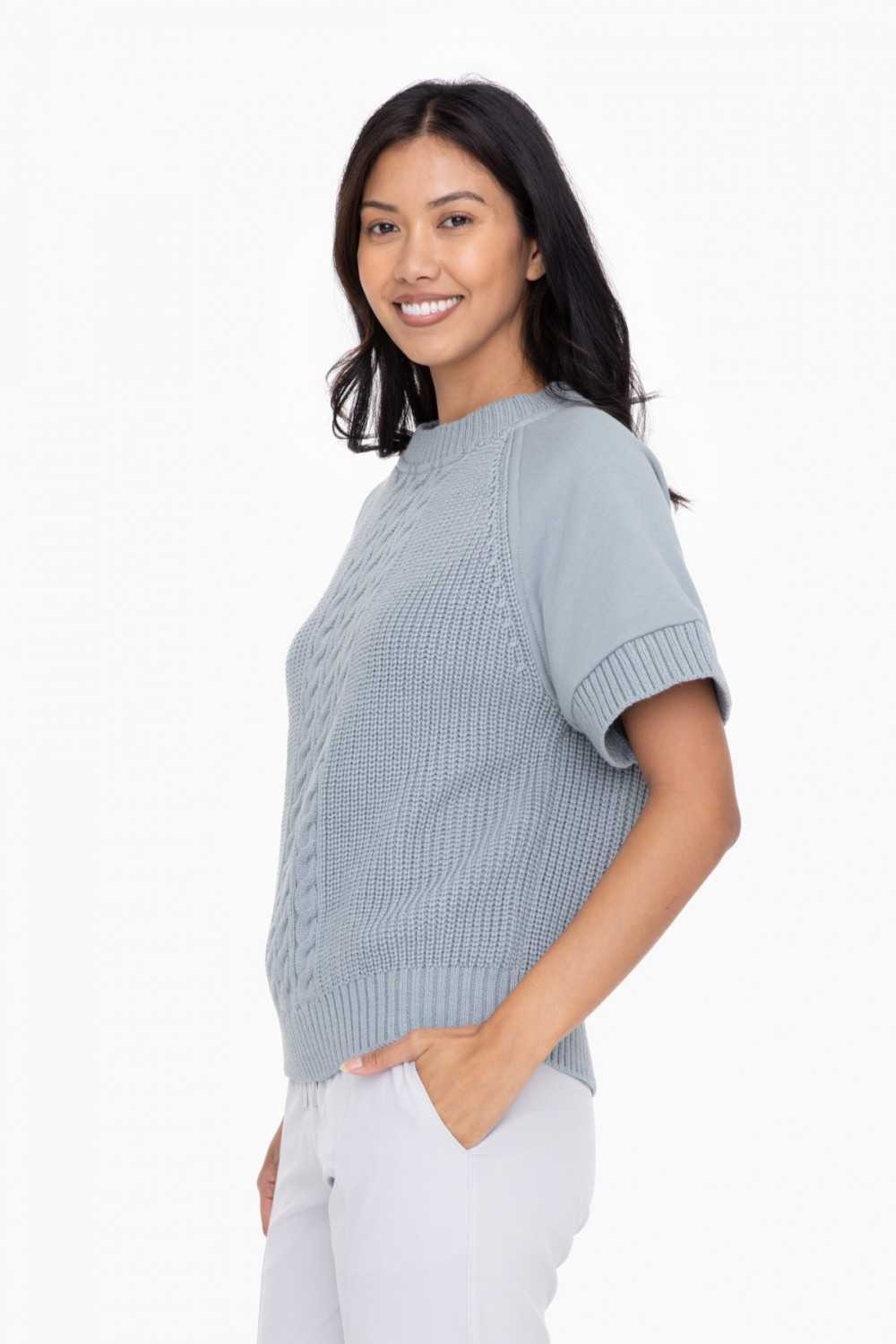 Raglan Sleeve Hybrid Crew Neck