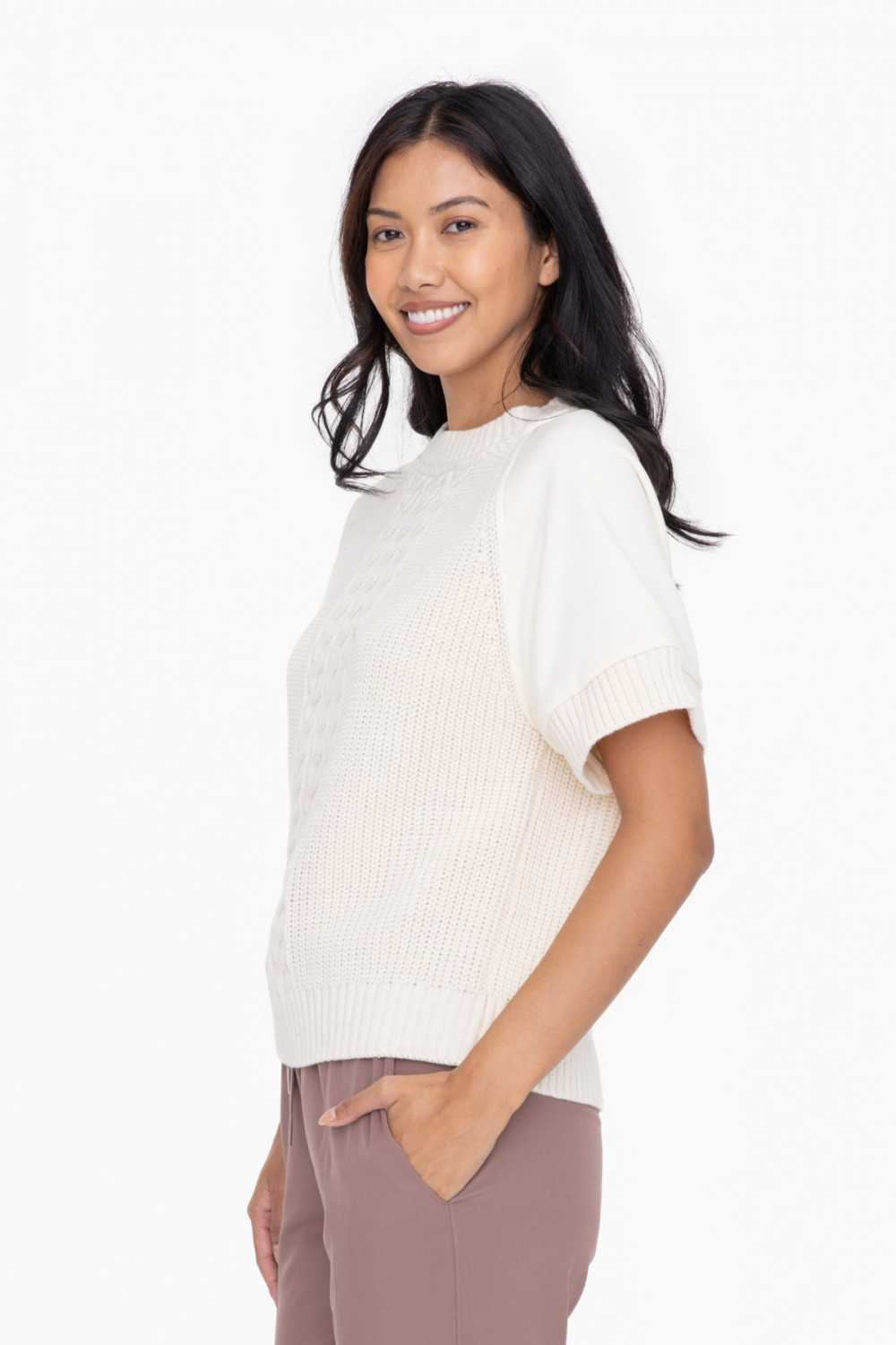 Raglan Sleeve Hybrid Crew Neck