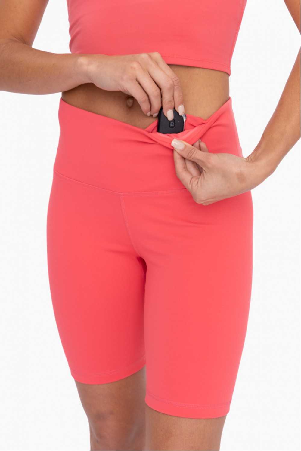 RED High-Waist Biker Shorts