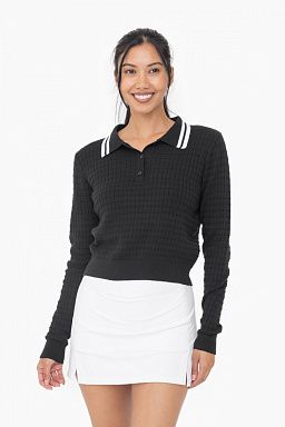 Retro Stripe Jacquard Knit Collared Sweater