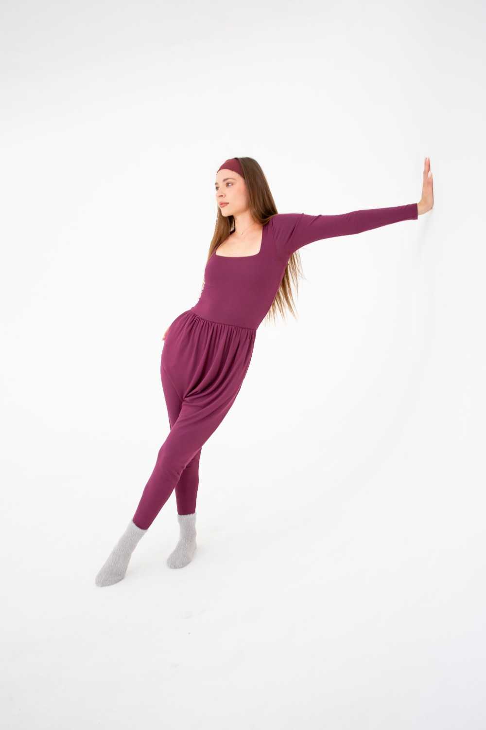 Reversible Long Sleeve Jumpsuit Plum 24