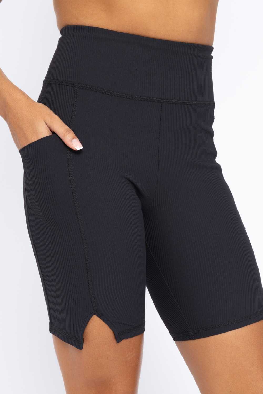 Ribbed Biker Shorts Black