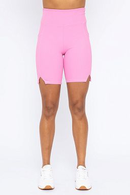 Ribbed Biker Shorts Fuschia