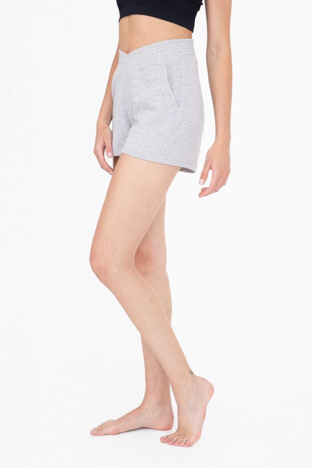 Ribbed Crossover Waist Lounge Shorts