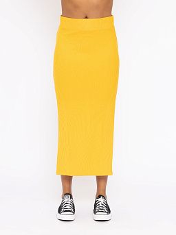 Ribbed High Waisted Midi Skirt Mango