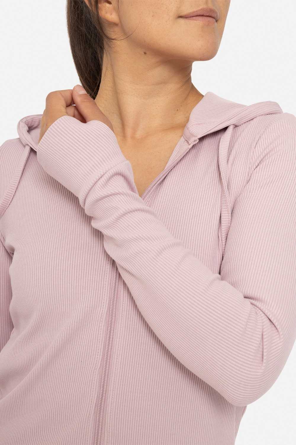 Ribbed Lounge Hoodie Cool mauve