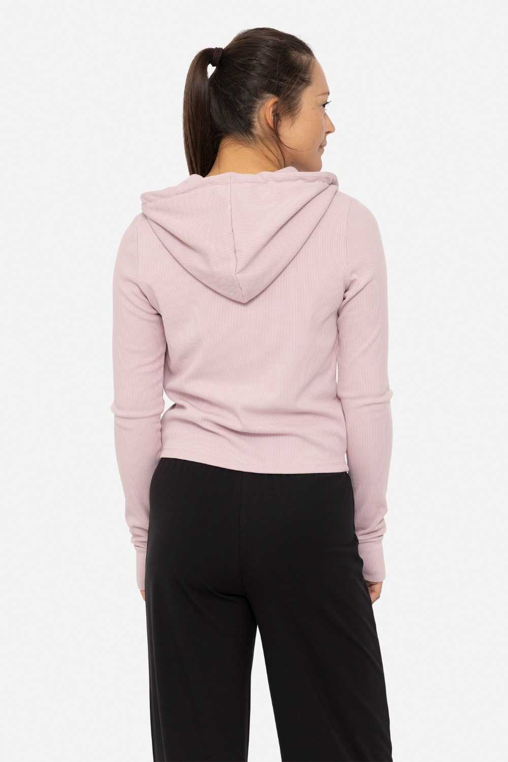 Ribbed Lounge Hoodie Cool mauve