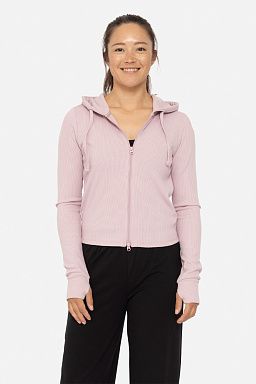 Ribbed Lounge Hoodie Cool mauve