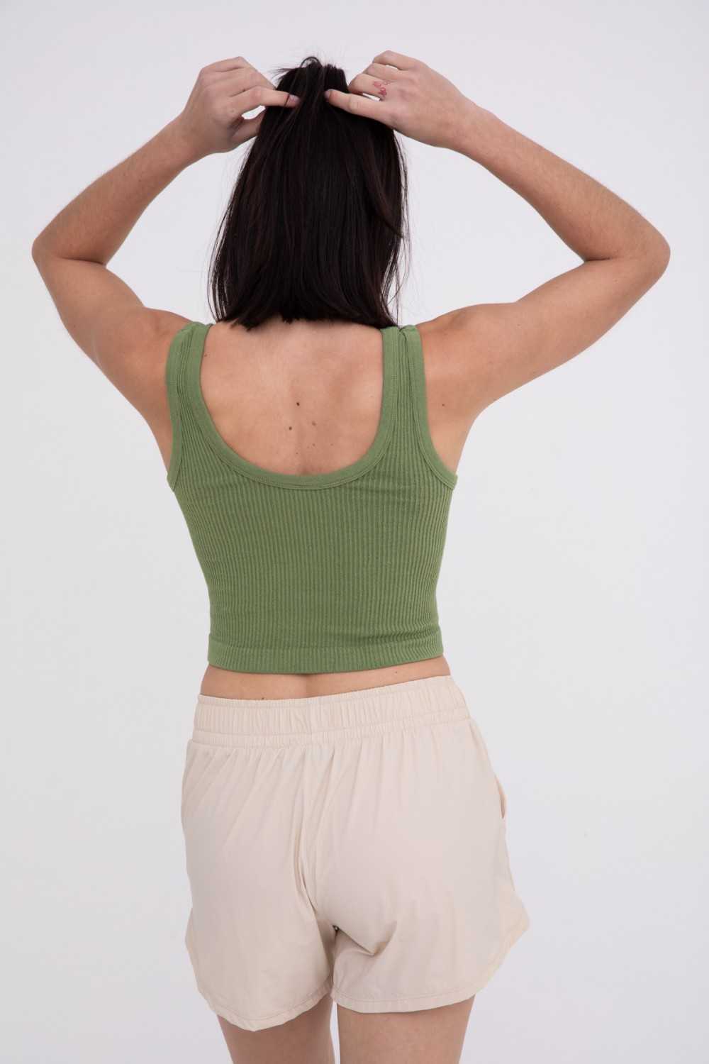 Ribbed Seamless Cropped Tank Top