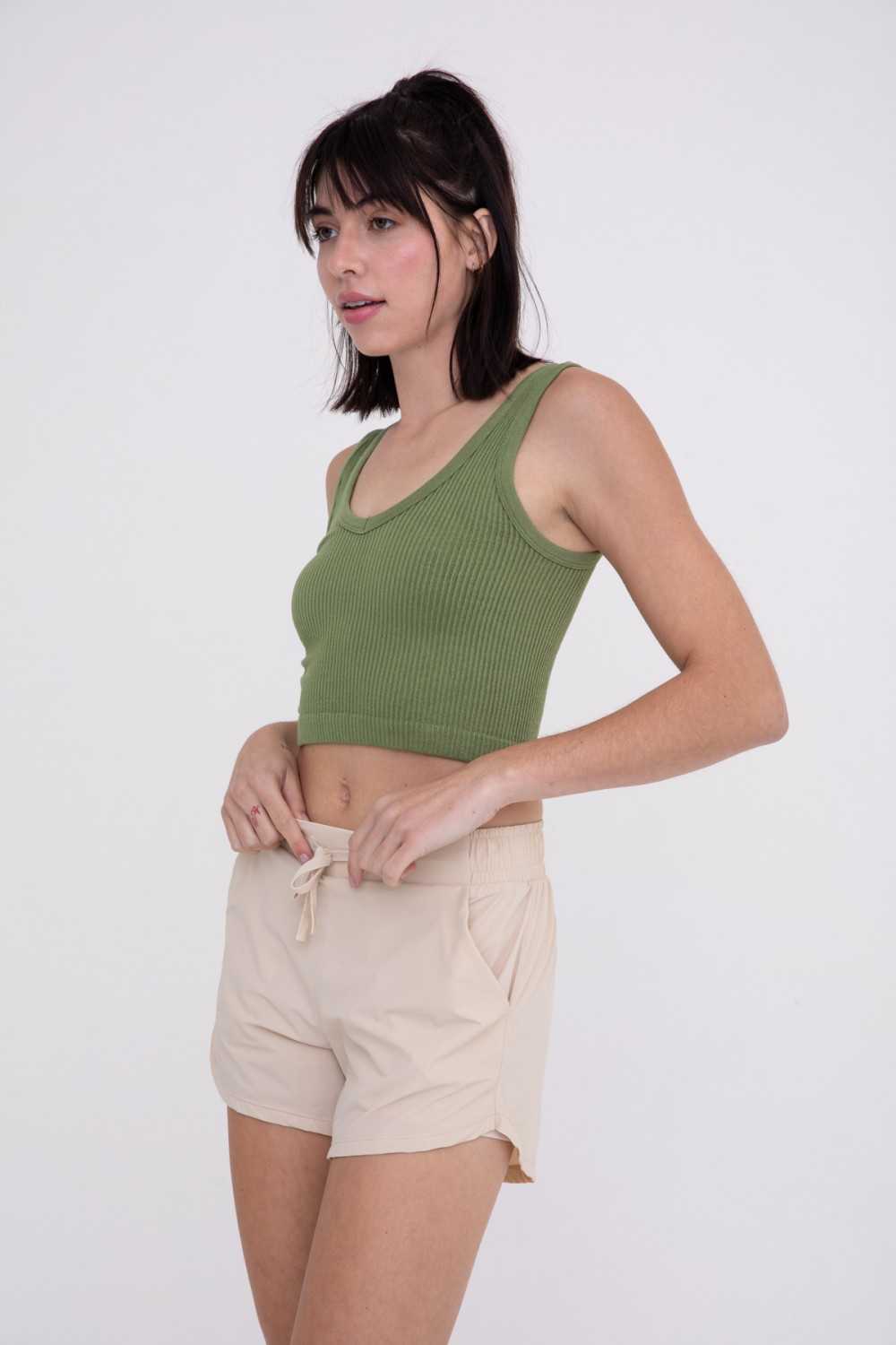 Ribbed Seamless Cropped Tank Top