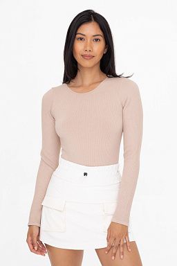 Ribbed Seamless Long Sleeve Bodysuit