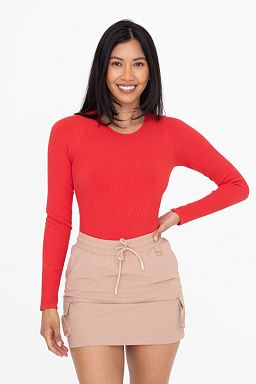 Ribbed Seamless Long Sleeve Bodysuit