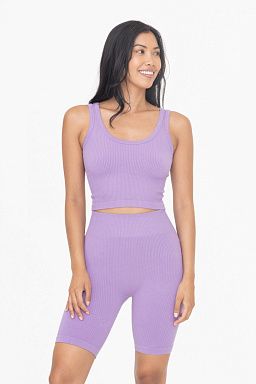 Ribbed Seamless Scoop Neck Tank Top